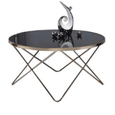 Valora Coffee Table in Black Glass and Champagne